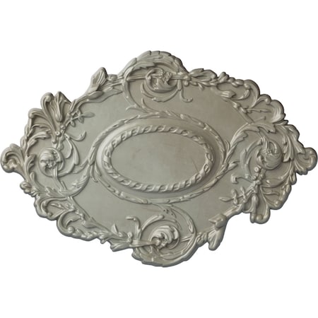 Ekena Millwork Kinsley Flowing Leaf Ceiling Medallion, Hand-Painted Flash Gold, 30 3/8"W x 20 3/4"H x 1"P CM30KIFLS